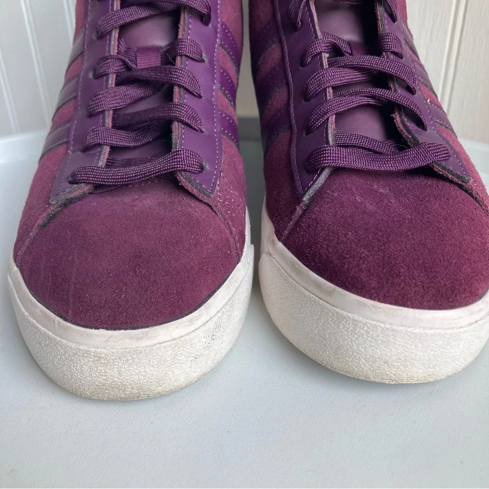 Adidas Neo Cloudfoam Deep Purple High Top Sneaker Womens 8 Shoe - Picture 6 of 15
